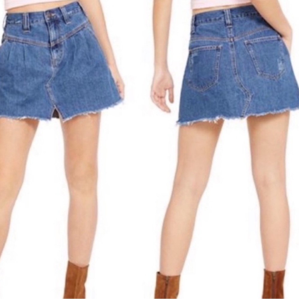 Free People Sidecar Jean Skirt